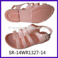 SR-14WR1327-13 Damen flache Sandalen Frauen flache Geleesandalen Plastiksandelholze Großhandelsgeleesandelholze